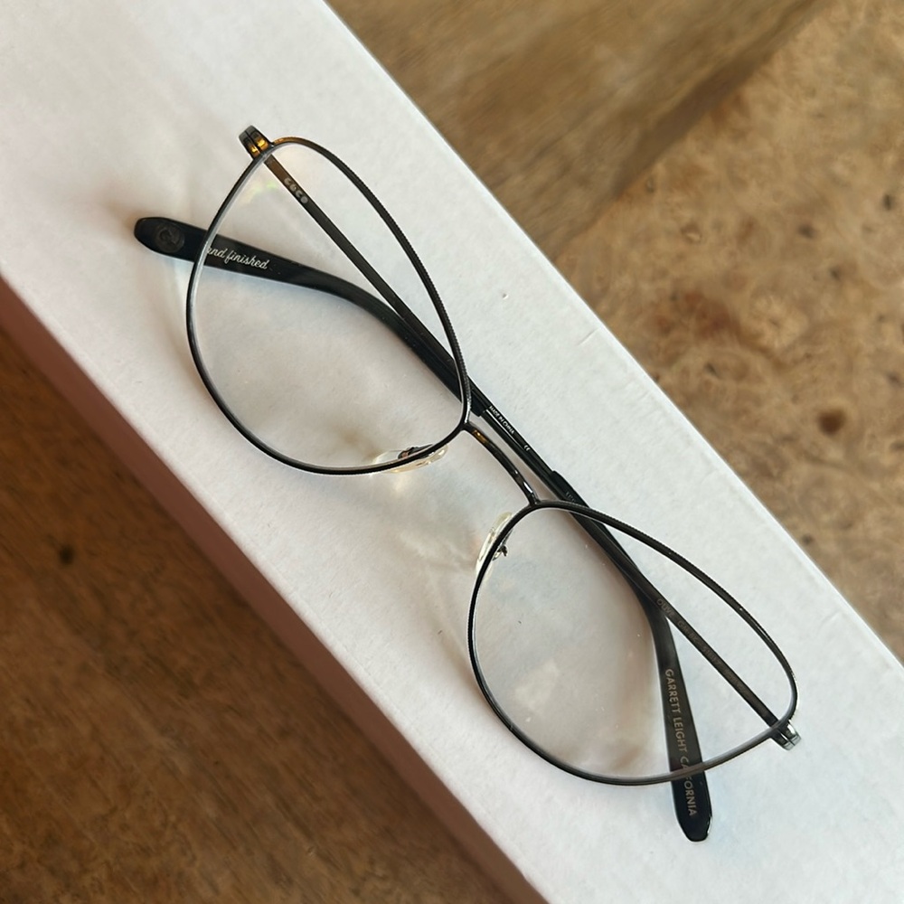 Garrett Leight California Optical frame “Olive” in gunmetal/black